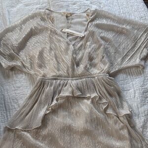 Elegant Cream Metallic Dress